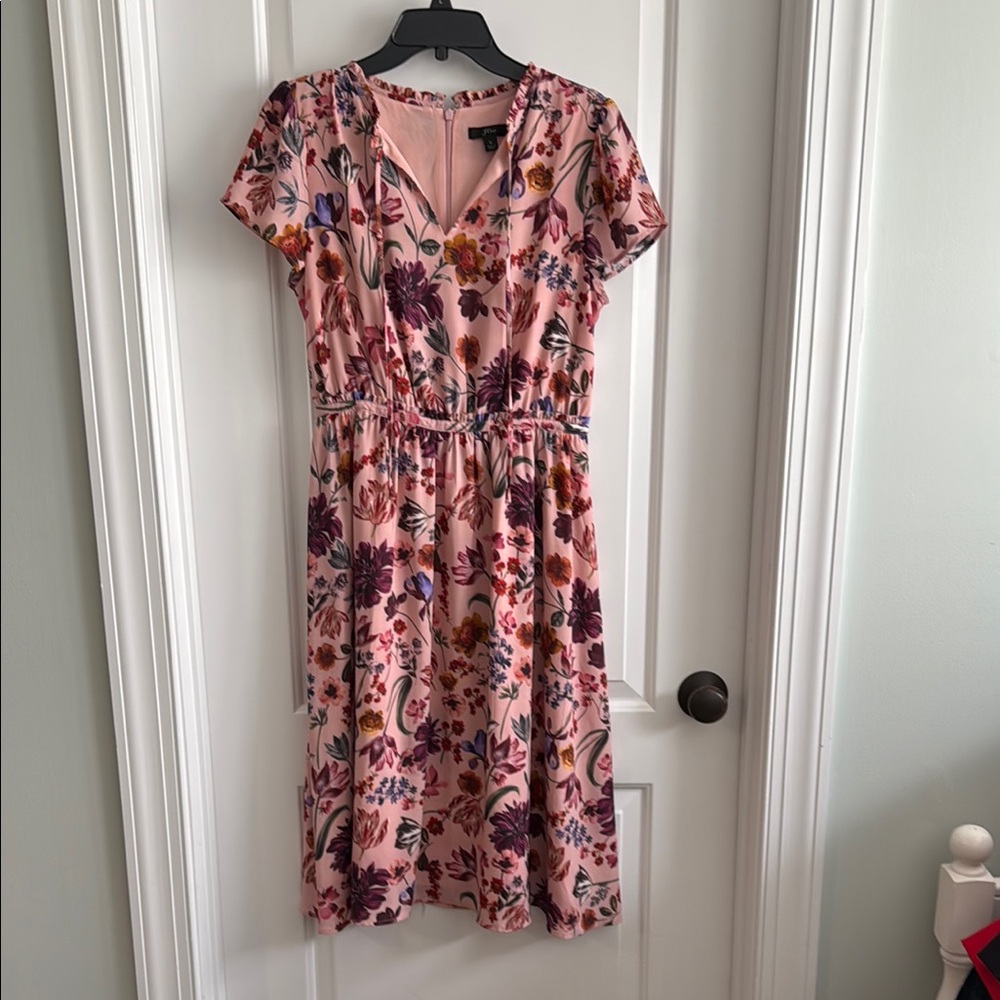 J. Crew Purple Sundress with Flutter Sleeves and V-Neck for Wedding Guest